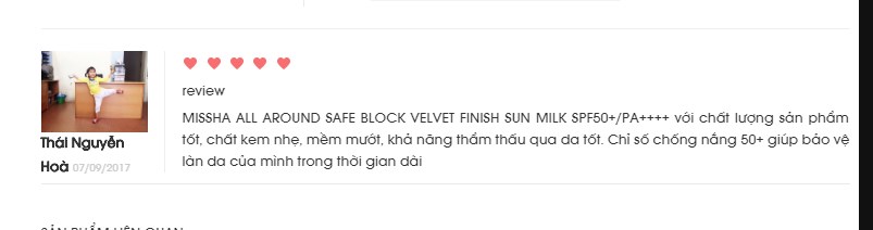 Kem chống nắng Missha Soft Finish Sun Milk