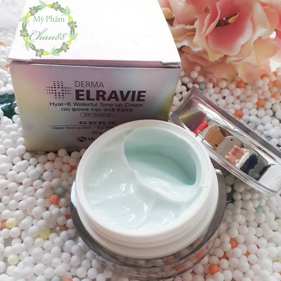Kem dưỡng trắng trị nám Derma Elravie Hyal 6 Waterful Tone up Cream