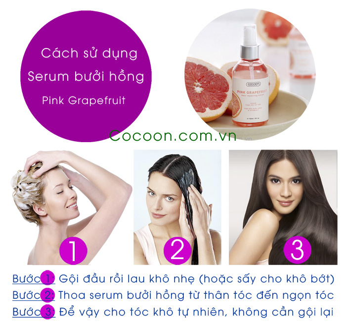 tinh dau buoi hong pink grapefruit cocoon phuc hoi toc hu ton 1