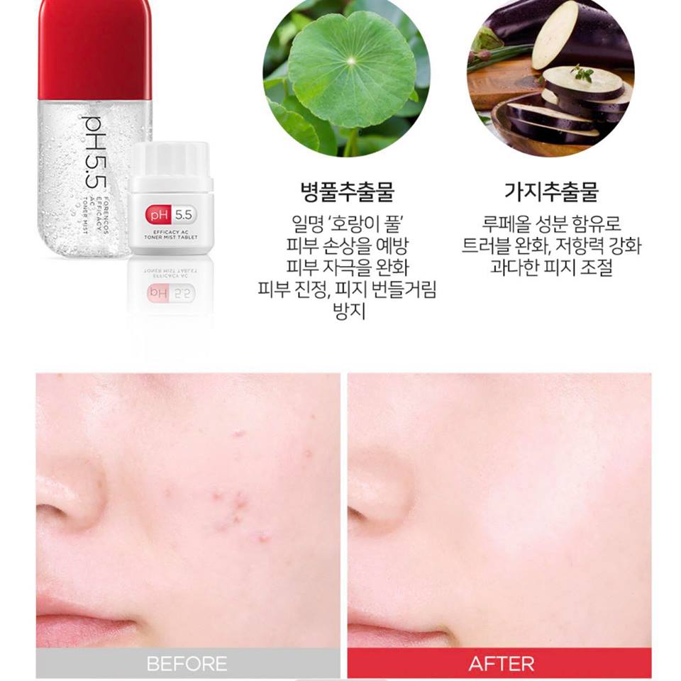 Toner nước hoa hồng dạng viên sửi Forencos pH 5.5 Efficacy Toner Mist