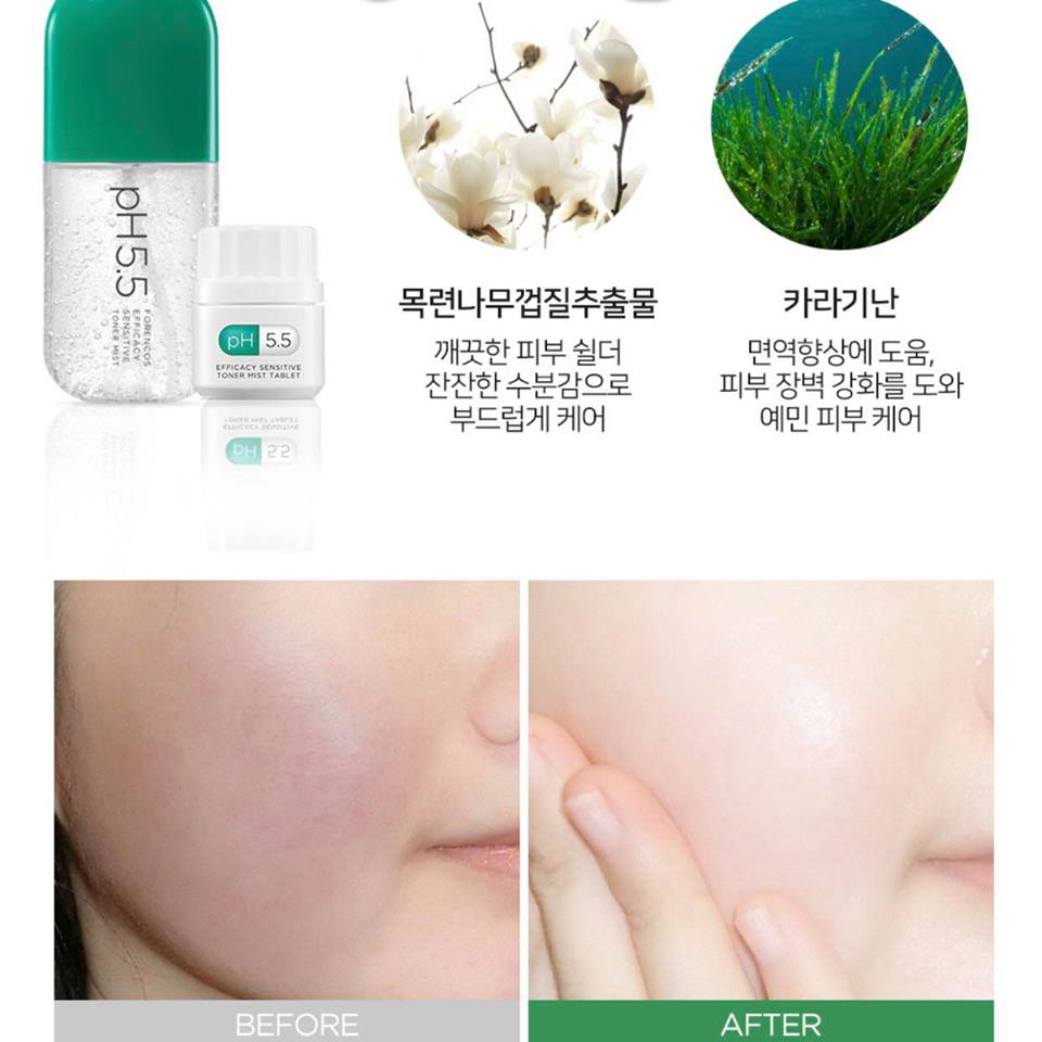 Toner nước hoa hồng dạng viên sửi Forencos pH 5.5 Efficacy Toner Mist