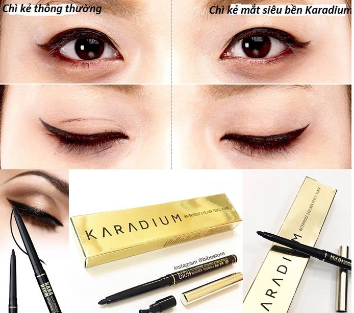 Bút chì kẻ mắt Karadium Waterproof Eyeliner Pencil Black - 【Mỹ phẩm chính  hãng】