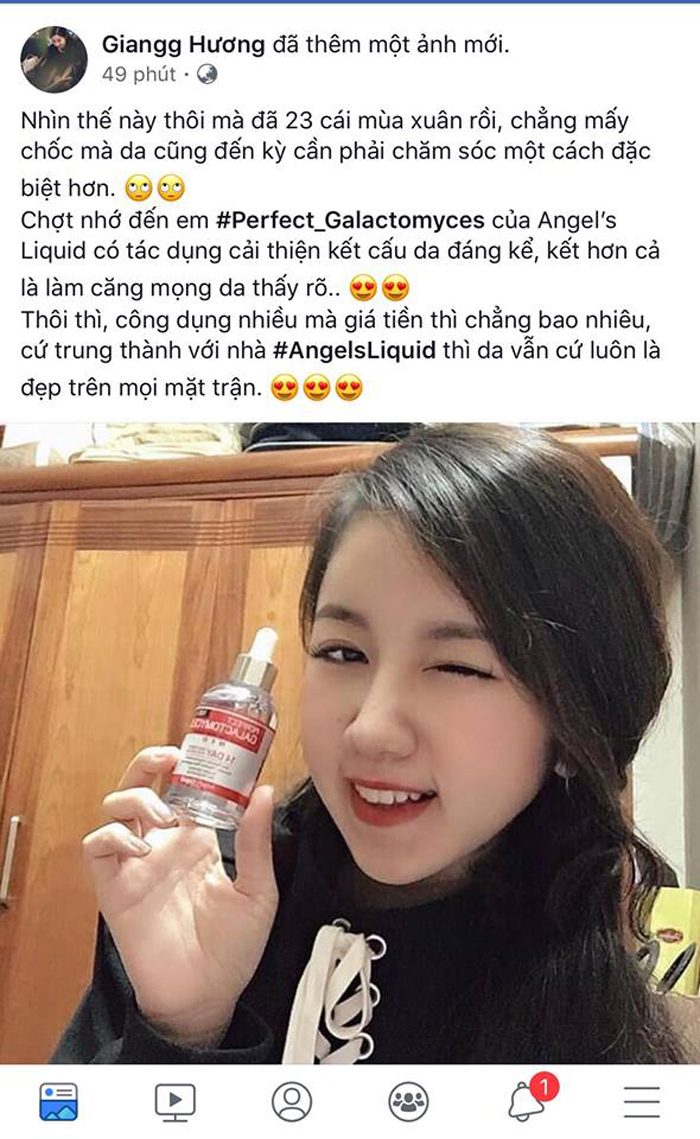 tinh chat angels liquid perfect galactomyces 14 days treatment essence 2