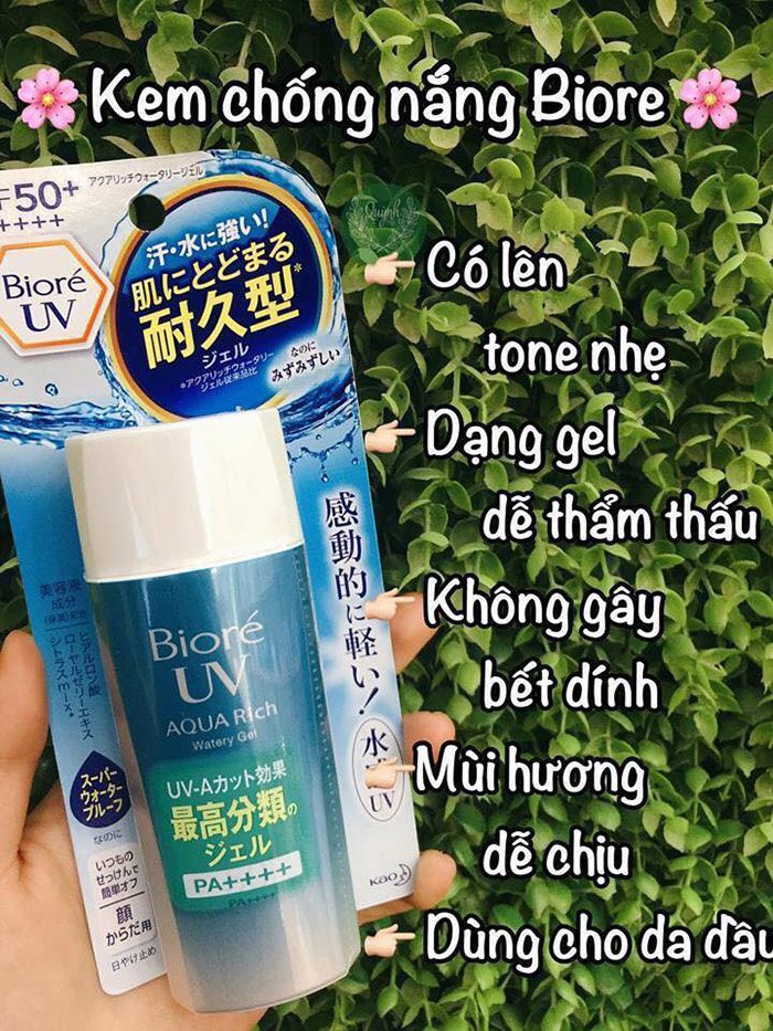 Kem Chống Nắng Biore UV Aqua Rich Watery Gel Spf50 pa++++