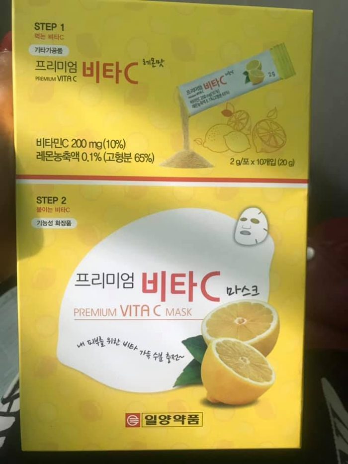 mat na 2 buoc uong va dap premium vita c mask 5