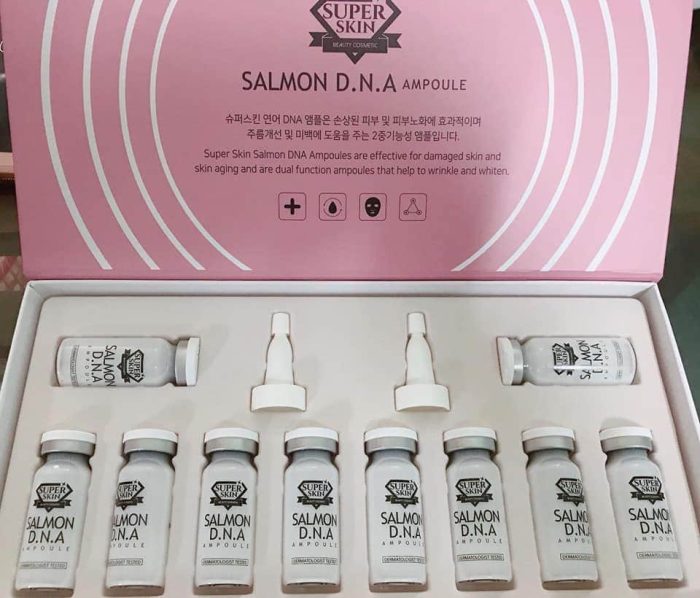 nhau thai ca hoi super skin salmon d n a ampoule 10 ong x 10ml knwe