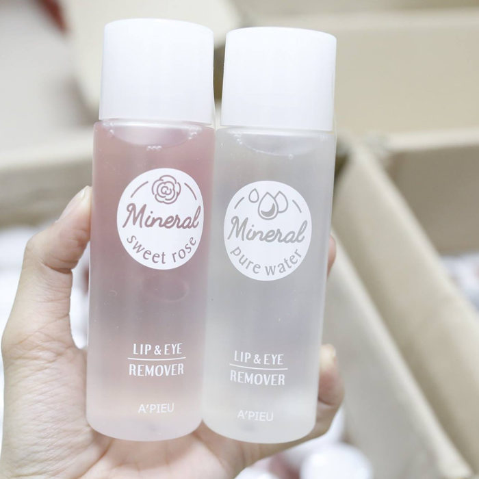 tay trang mat moi apieu mineral lip eye remover sweet rose 7
