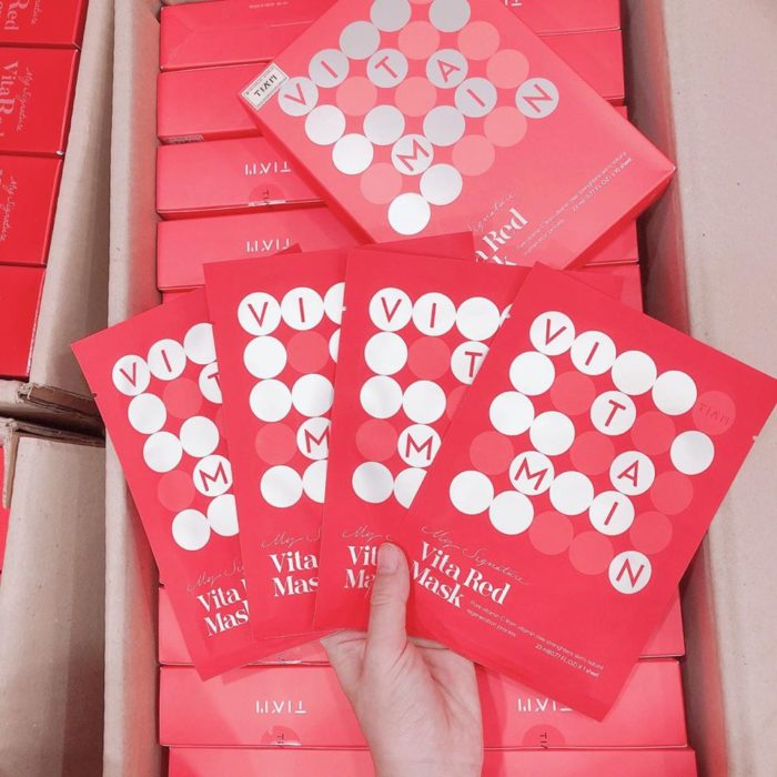 Mat na duong trang da Vitamin C Tiam Vita Red Mask 12