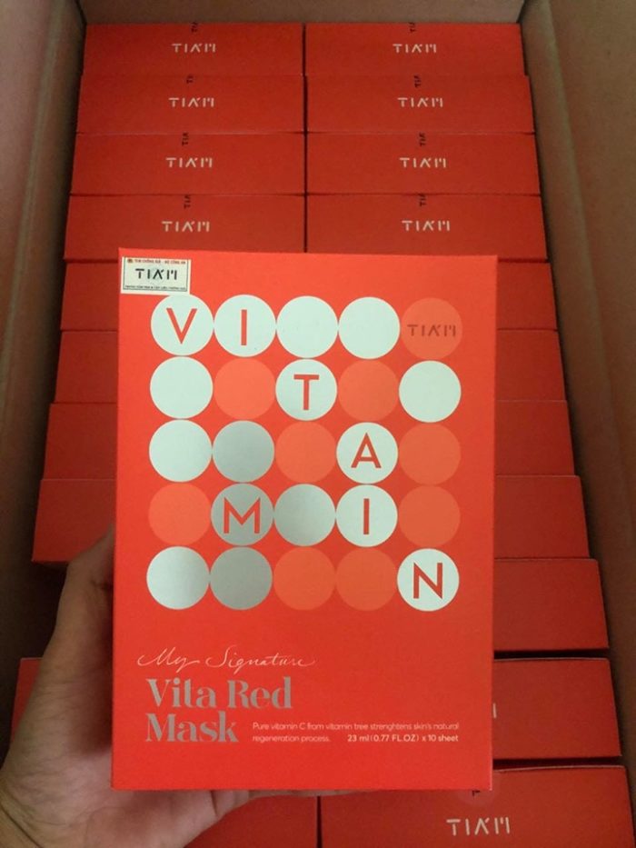 Mat na duong trang da Vitamin C Tiam Vita Red Mask 13