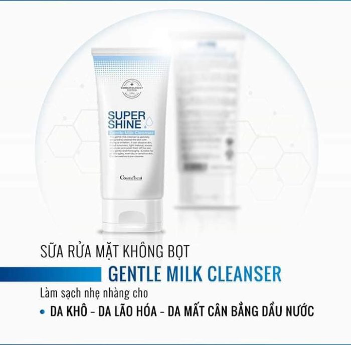 Sua rua mat khong bot Super Shine Gentle Milk Cleanser 1