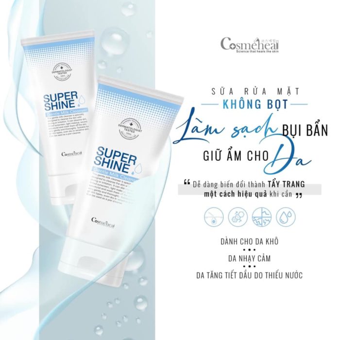 Sua rua mat khong bot Super Shine Gentle Milk Cleanser 3