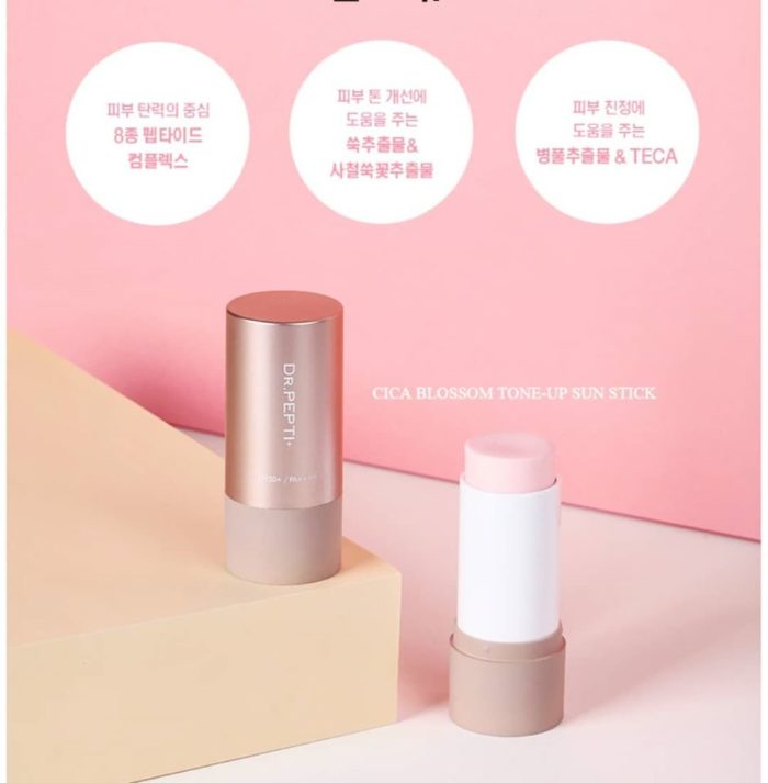 Kem chong nang dang thoi Dr. Pepti Cica Blossom Tone Up Sun Stick 2