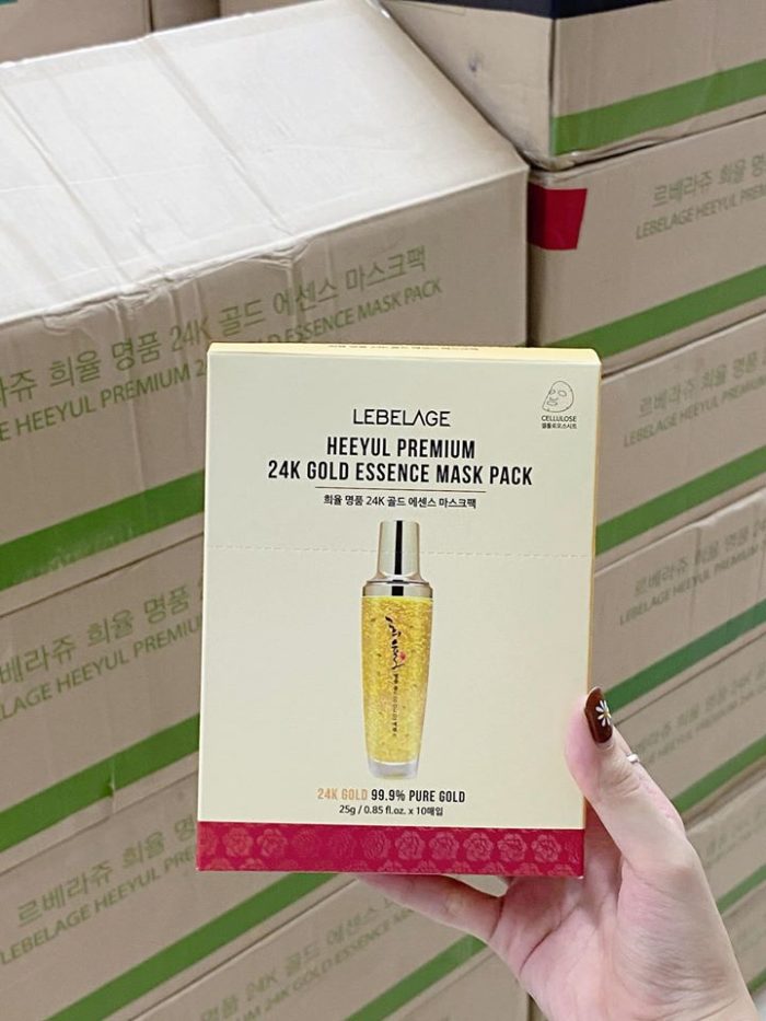 Mat Na Tinh Chat Vang LEBELAGE Heeyul Premium 24k Gold Essence Mask Pack 10