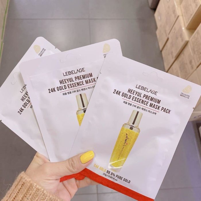 Mat Na Tinh Chat Vang LEBELAGE Heeyul Premium 24k Gold Essence Mask Pack 11