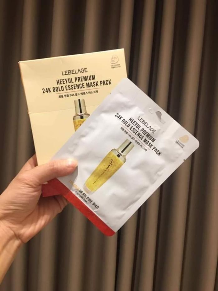 Mat Na Tinh Chat Vang LEBELAGE Heeyul Premium 24k Gold Essence Mask Pack 12
