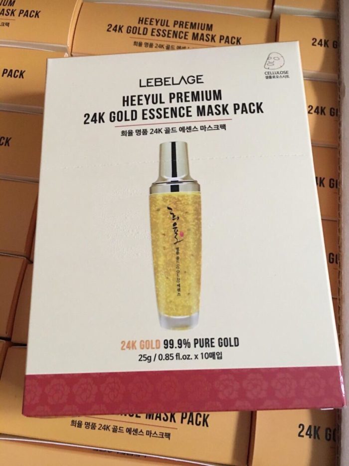 Mat Na Tinh Chat Vang LEBELAGE Heeyul Premium 24k Gold Essence Mask Pack 5