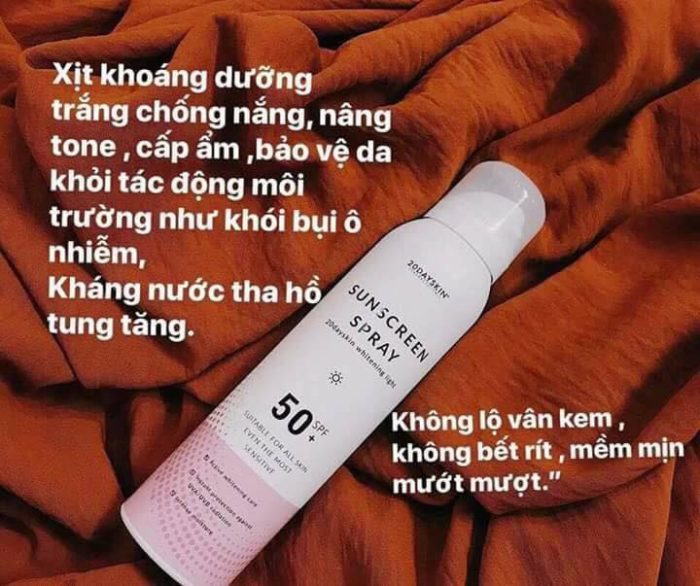 Xit Chong Nang Trang Da 20DaySkin SunScreen Spray 5