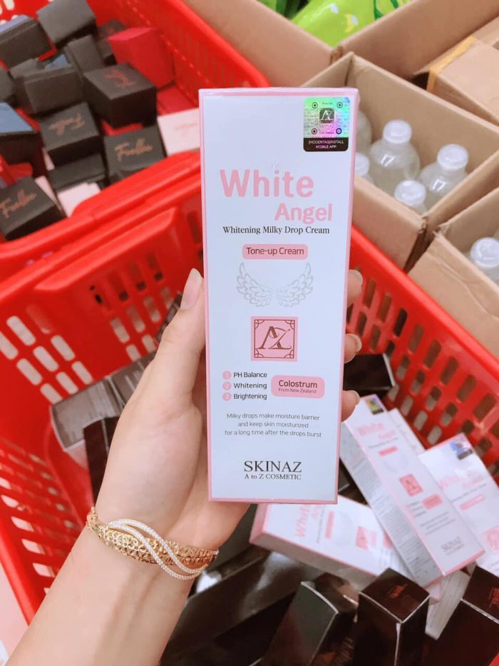 kem duong trang da skinaz white angel whitening milky drop cream 10