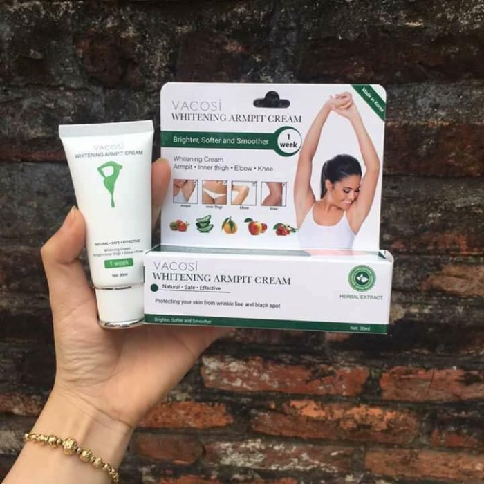 kem lam trang vung da duoi canh tay vacosi whitening armpit cream 10