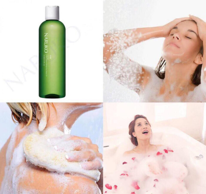 sua tam tri mun tram tra naruko tea tree shine control blemish clear shower gel 8