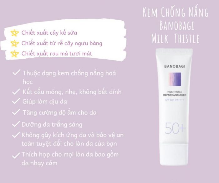 kem chong nang banobagi milk thistle repair sunscreen spf50 pa 4