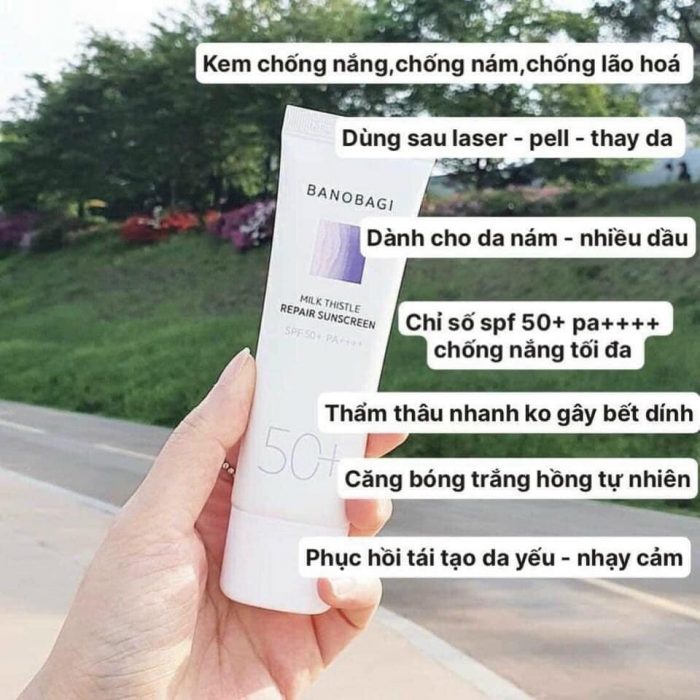 kem chong nang banobagi milk thistle repair sunscreen spf50 pa 5