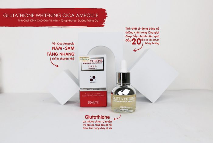 tinh chat trang da melasma x glutathione whitening cica ampoule 1