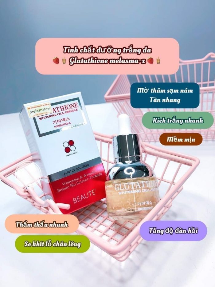 tinh chat trang da melasma x glutathione whitening cica ampoule 5