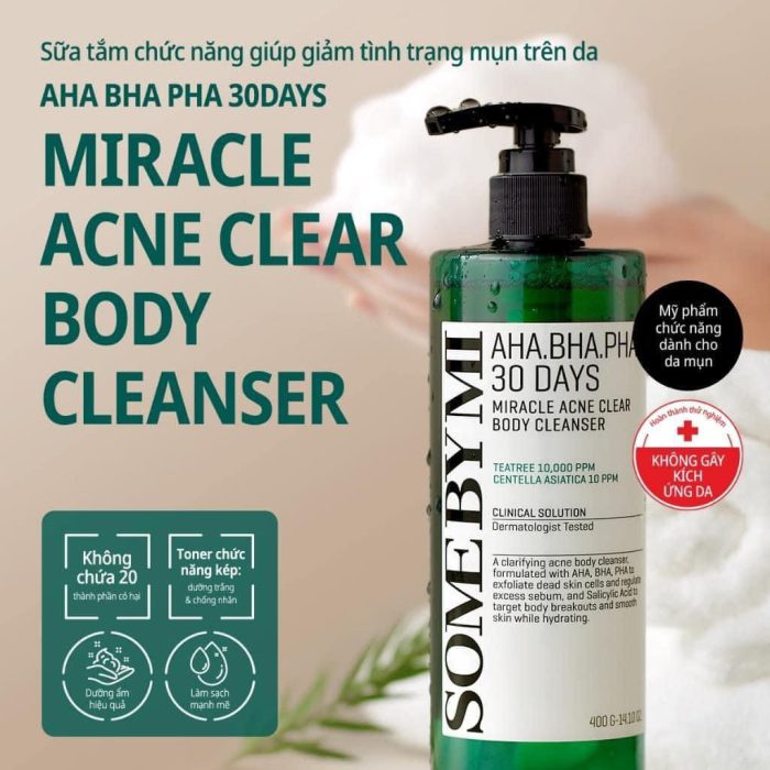 Sữa Tắm Trị Mụn Lưng Some By Mi AHA-BHA-PHA 30 Days Mẫu Mới
