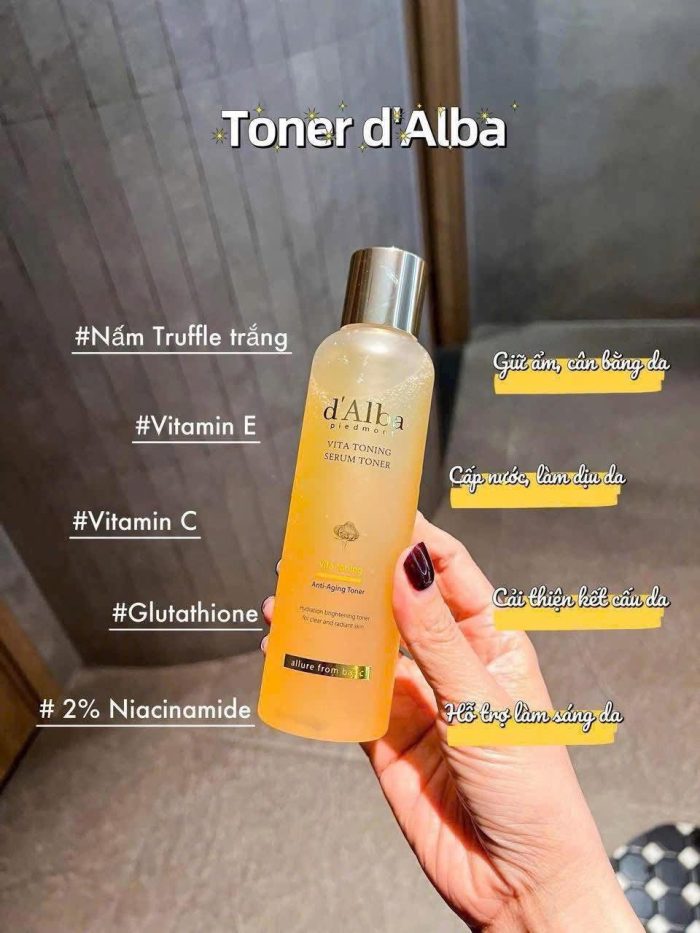 Nước hoa hồng d’Alba Vita Toning Serum Toner