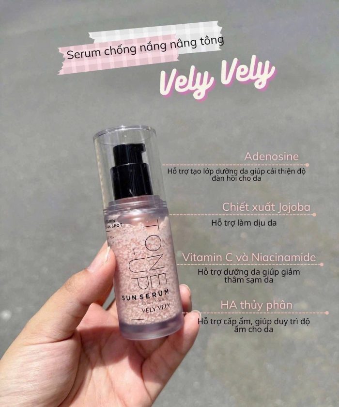 Serum chống nắng Vely Vely Vitamin Tone-Up Sun Serum