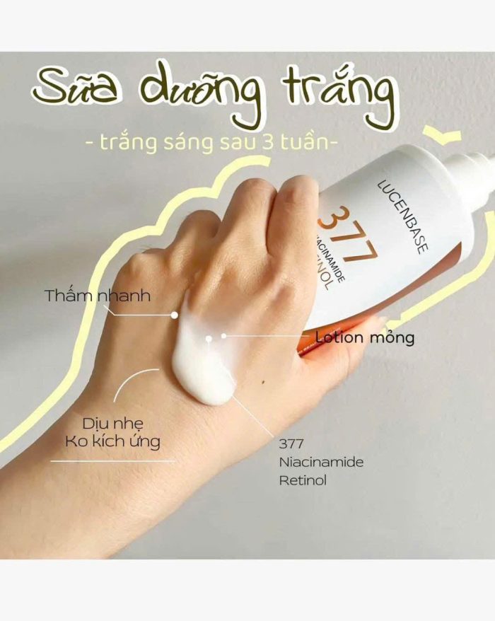 Dưỡng thể Lucenbase 377 Niacinamide Retinol Body Lotion