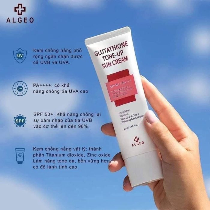 Kem chống nắng Algeo Glutathione Tone-up Sun Cream SPF 50+