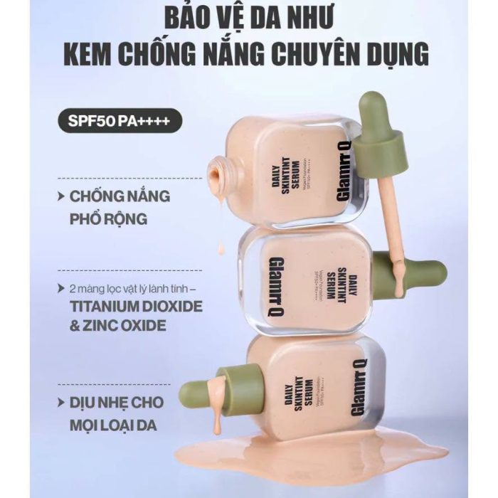 kem nền Glamrr Q Daily SkinTint Serum Vegan Foundation