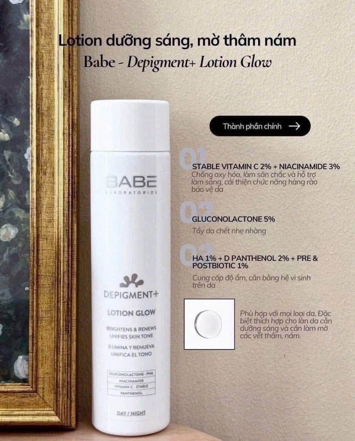 Nước Hoa Hồng Babe Depigment Lotion Glow