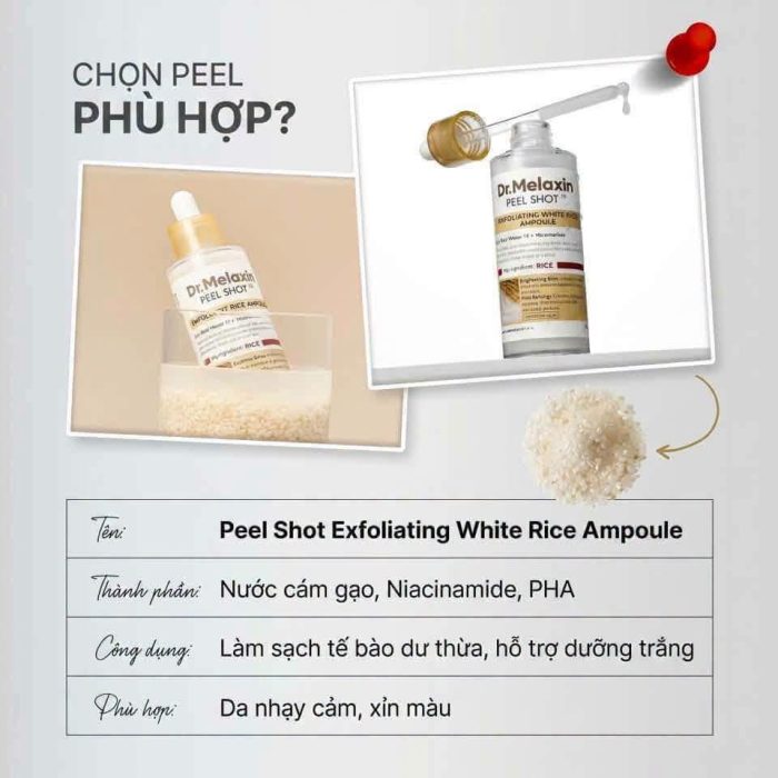 Tinh Chất Tẩy Tế Da Chết Dr Melaxin Peel Shot Exfoliating Ampoule