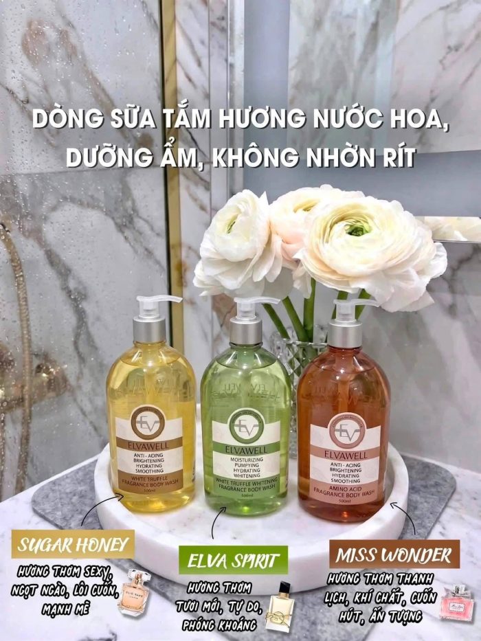 Sữa tắm Elvawell Fragrance Body Wash Thụy Sĩ