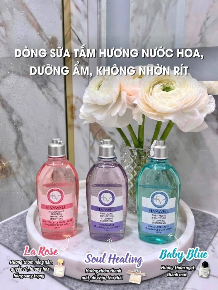 Sữa tắm Elvawell Fragrance Body Wash Thụy Sĩ
