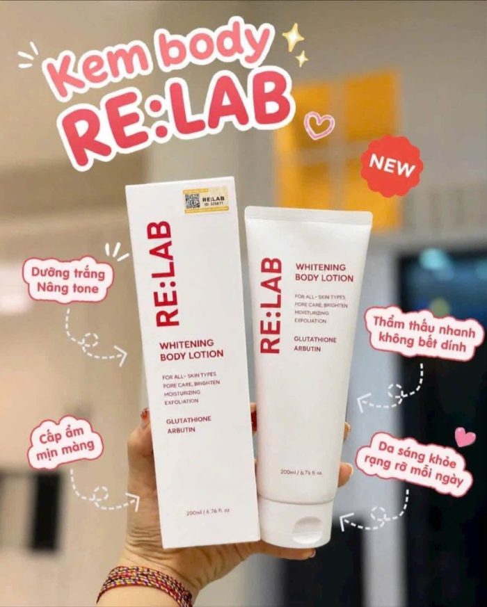 Kem Body Relab Whitening Body Lotion Mẫu Mới Nhất