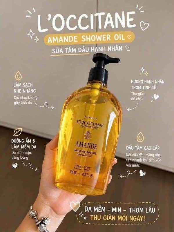 Dầu tắm L Occitane Amande Shower Oil Mẫu Mới