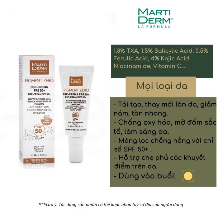 kem martiderm pigment zero dsp spf50 5